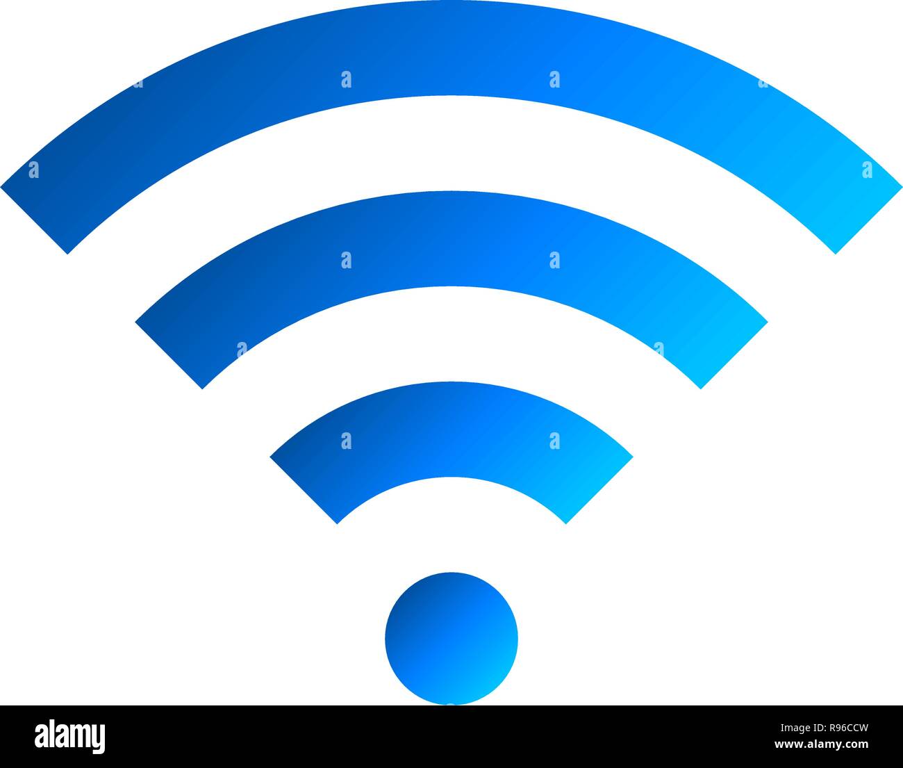 Wifi symbol icon - blue simple gradient, isolated - vector illustration Stock Vector