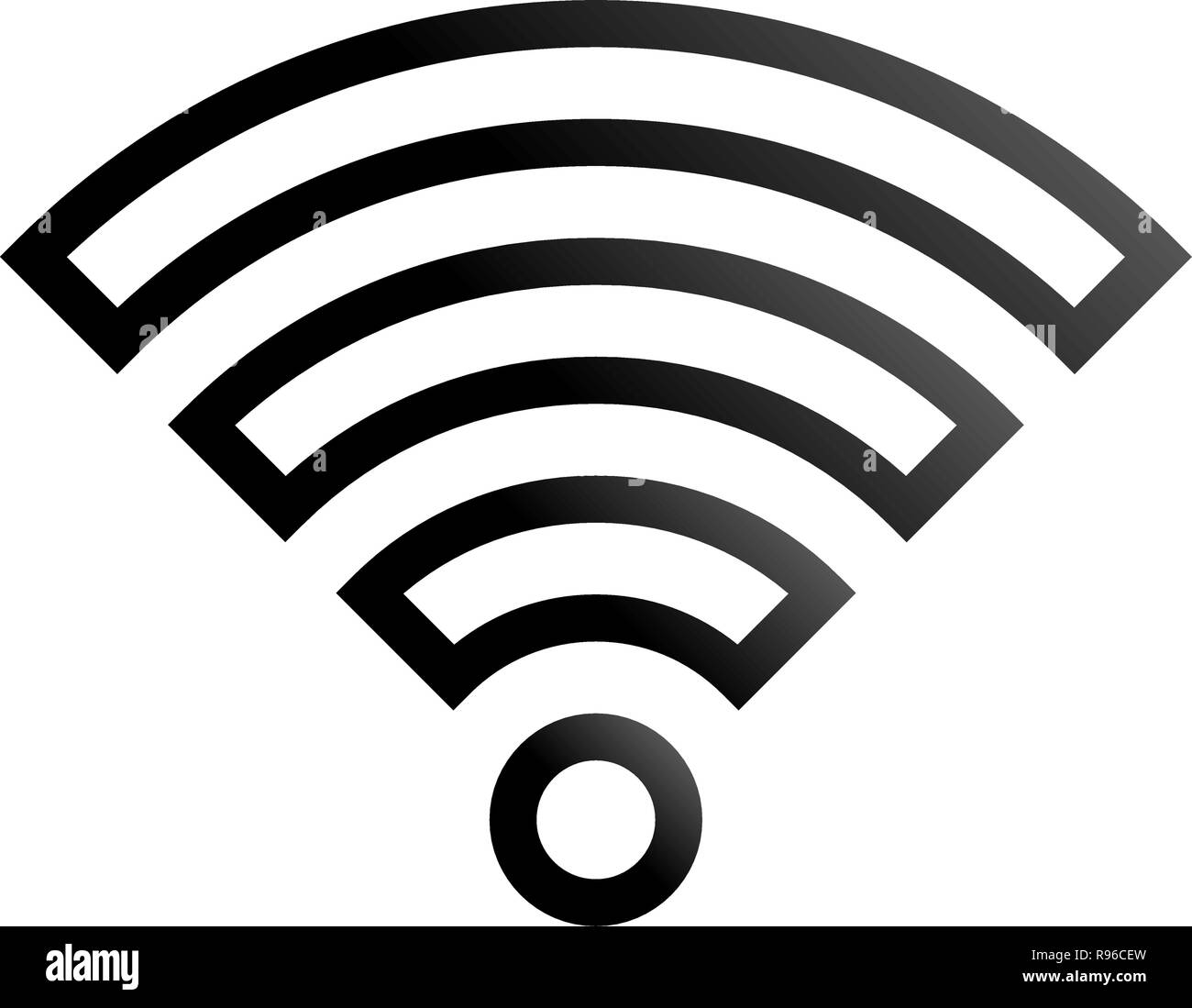 Wifi symbol icon - black outlined gradient, isolated - vector ...