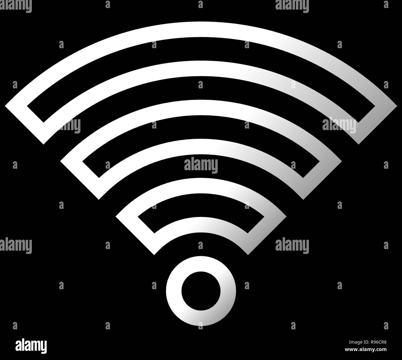 Wifi symbol icon - white outlined gradient, isolated - vector ...