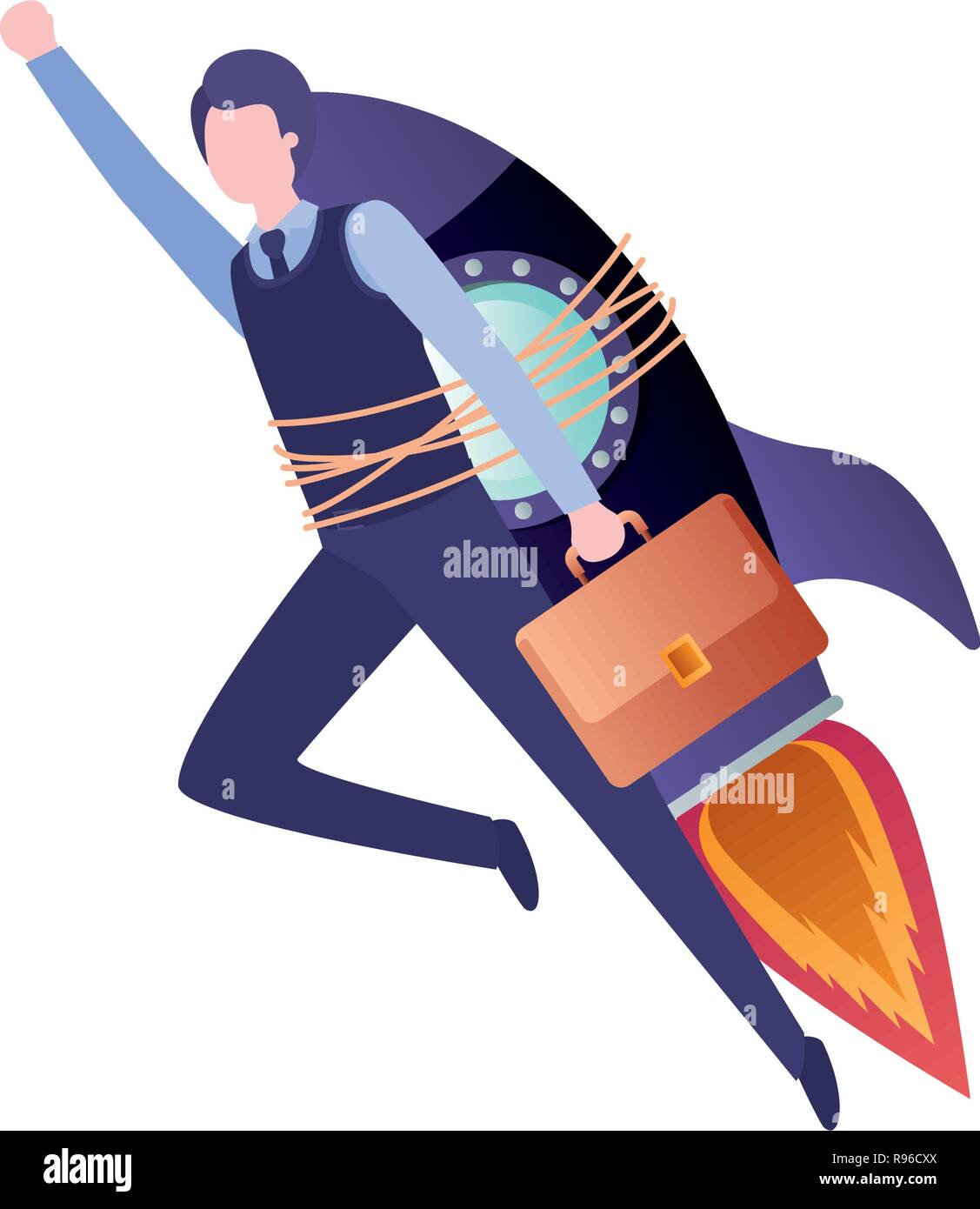 Businessman rocket avatar character Stock Vector Images - Alamy