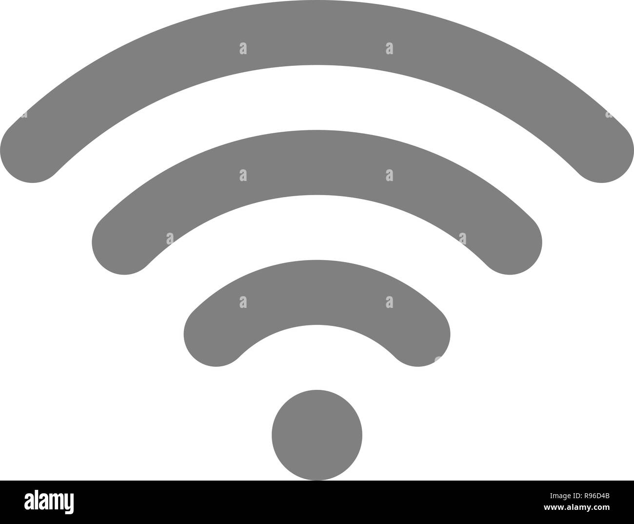 Wifi symbol icon - medium gray simple rounded, isolated - vector illustration Stock Vector
