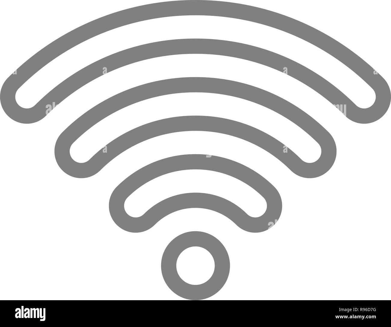 Wifi symbol icon - medium gray outlined rounded, isolated - vector illustration Stock Vector