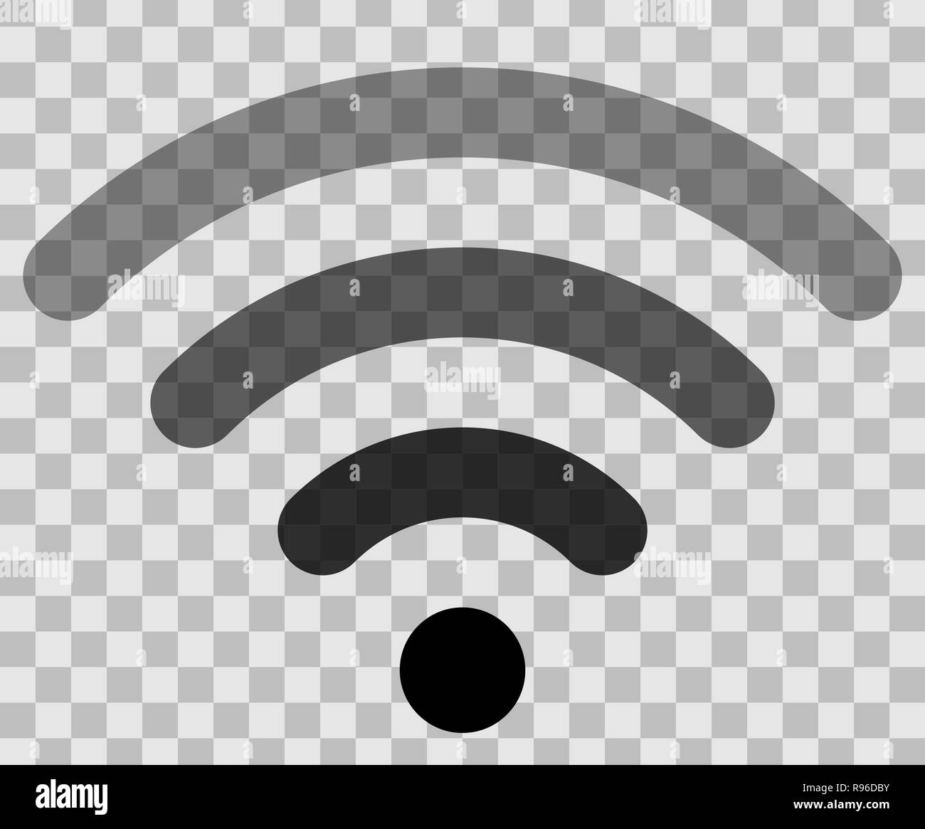 Wifi symbol icon - black simple rounded transparent, isolated - vector ...