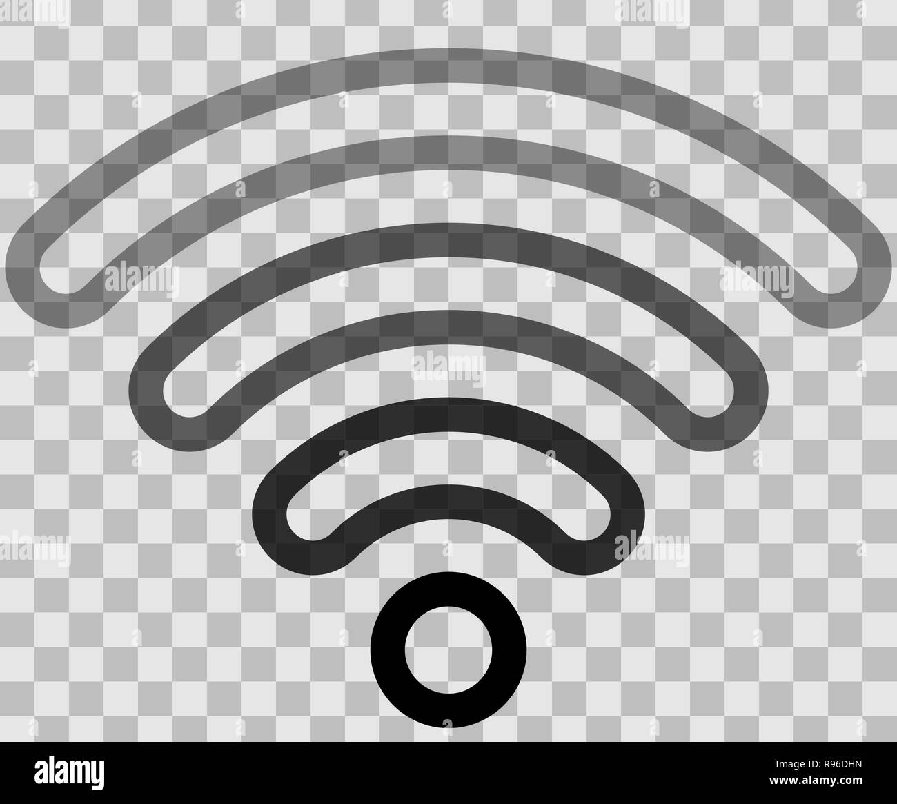 Wifi symbol icon - black outlined rounded transparent, isolated ...