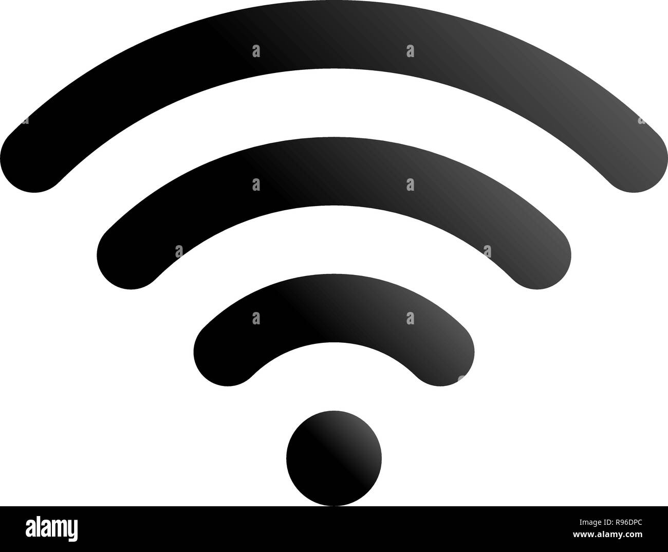 Wifi symbol icon - black simple rounded gradient, isolated - vector ...