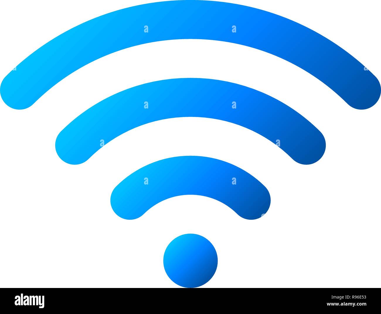 Wifi symbol icon - blue simple rounded gradient, isolated - vector ...
