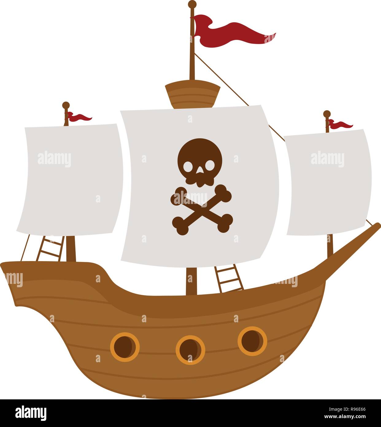 Pirate ship illustration hi-res stock photography and images - Alamy
