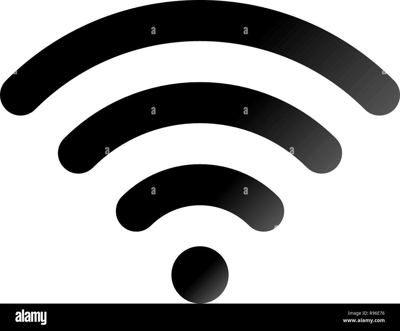 Wifi symbol icon - black simple rounded gradient, isolated - vector ...