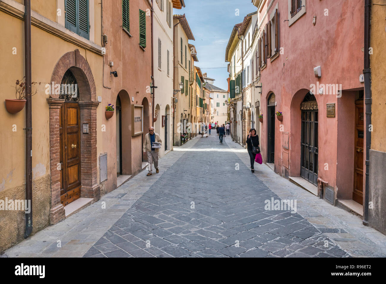 Via Roma in historic center of San Gemini, Umbria, Italy Stock Photo