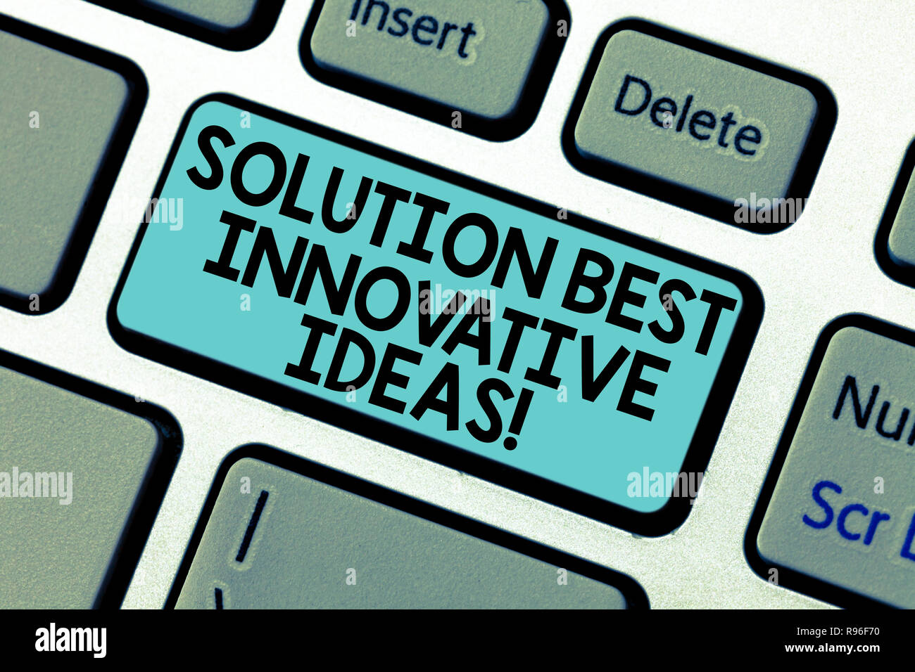 Computer Written Innovatively Handwriting text Solution Best Innovative Ideas. Concept meaning Good ...