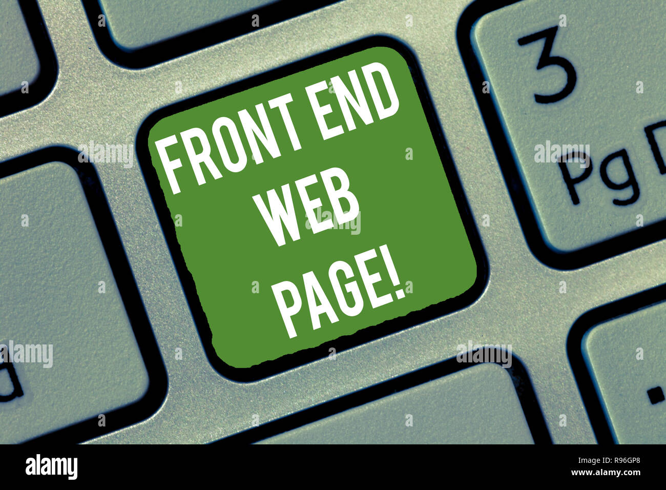 Word writing text Front End Web Page. Business concept for Converting data into graphical interface for users Keyboard key Intention to create compute Stock Photo