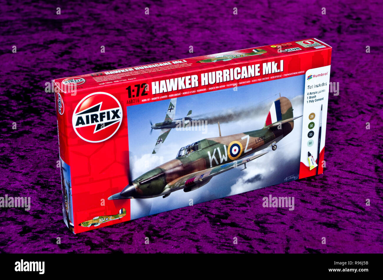 Airfix Model Kit of a Hawker Hurricane MK 1 Fighter Plane Stock Photo