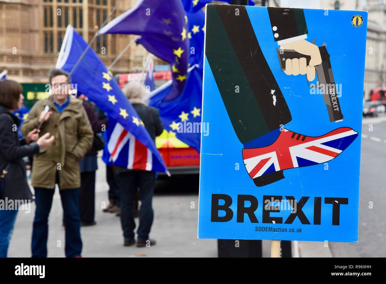 London, UK. 20th December 2018.Shoot yourself in the foot poster. Anti