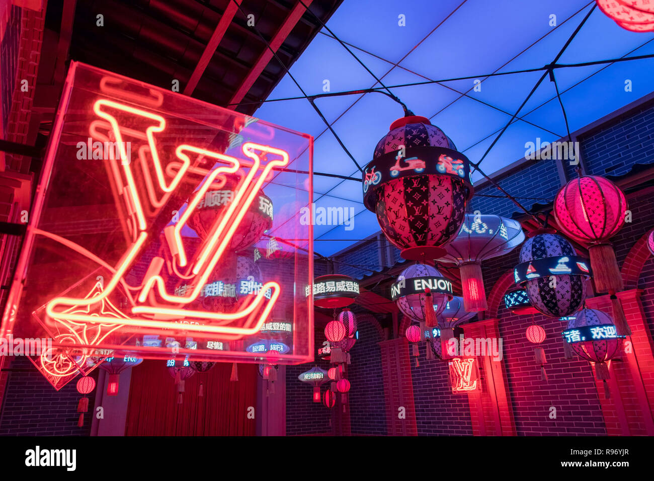 December 20, 2018 - Shanghai, Shanghai, China - The exhibition of LOUIS  VUITTON, curated by Olivier Saillard, is held at Shanghai Exhibition Center  in Shanghai, featuring classic design and items of Louis