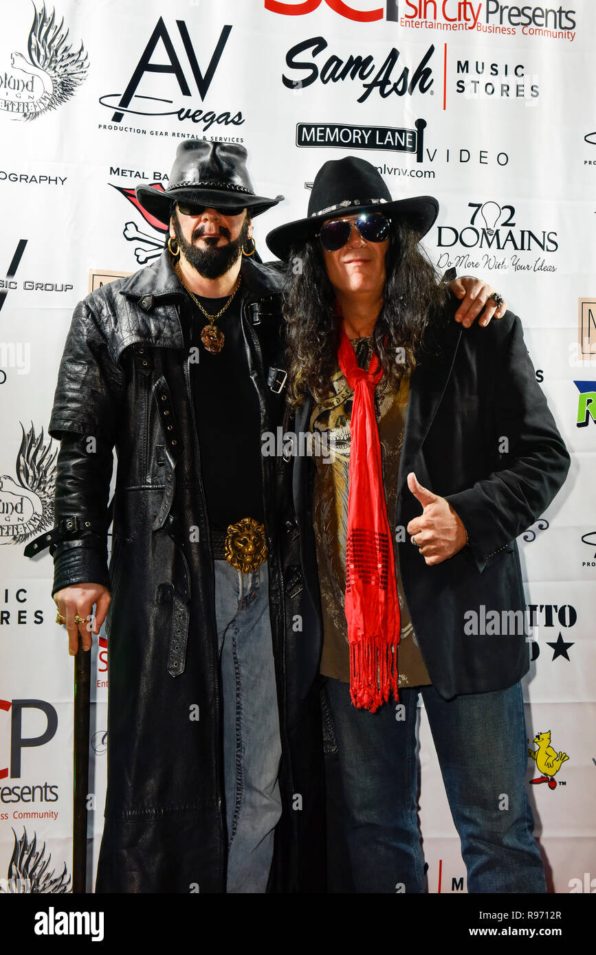 Las Vegas, Nevada, December 19th, Sin City Presents Magazine hosted the Las Vegas Shredder of the Year Awards at Counts Vamp'd Rock and Roll Bar with red carpet and music performances by John Zito Band and many of Las Vegas' best rock music musicians.  Credit: Ken Howard/Alamy Live News Stock Photo