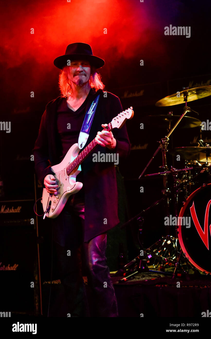 Las Vegas, Nevada, December 19th, Sin City Presents Magazine hosted the Las Vegas Shredder of the Year Awards at Counts Vamp'd Rock and Roll Bar with red carpet and music performances by John Zito Band and many of Las Vegas' best rock music musicians. Stoney Curtis performing on stage. Credit: Ken Howard/Alamy Live News Stock Photo