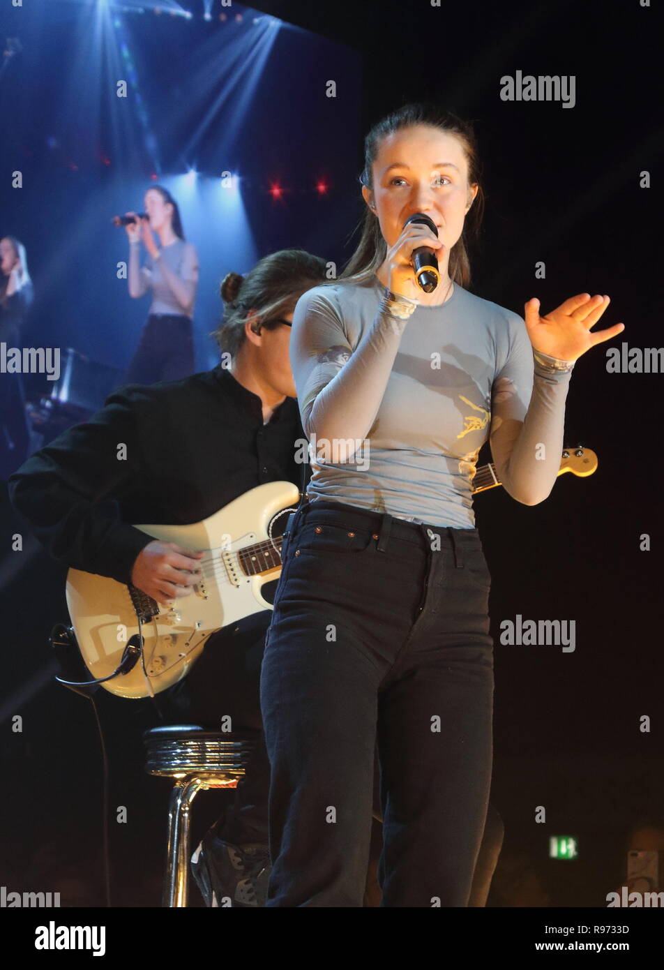 Sigrid (Sigrid Solbakk Raabe) performs at the Ellie Goulding for Streets Of London charity gig at The SSE Arena Wembley. Stock Photo
