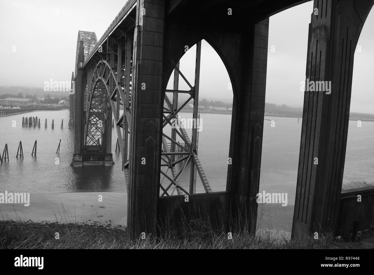 Yaquina Bay Bridge, Newport, Oregon Stock Photo