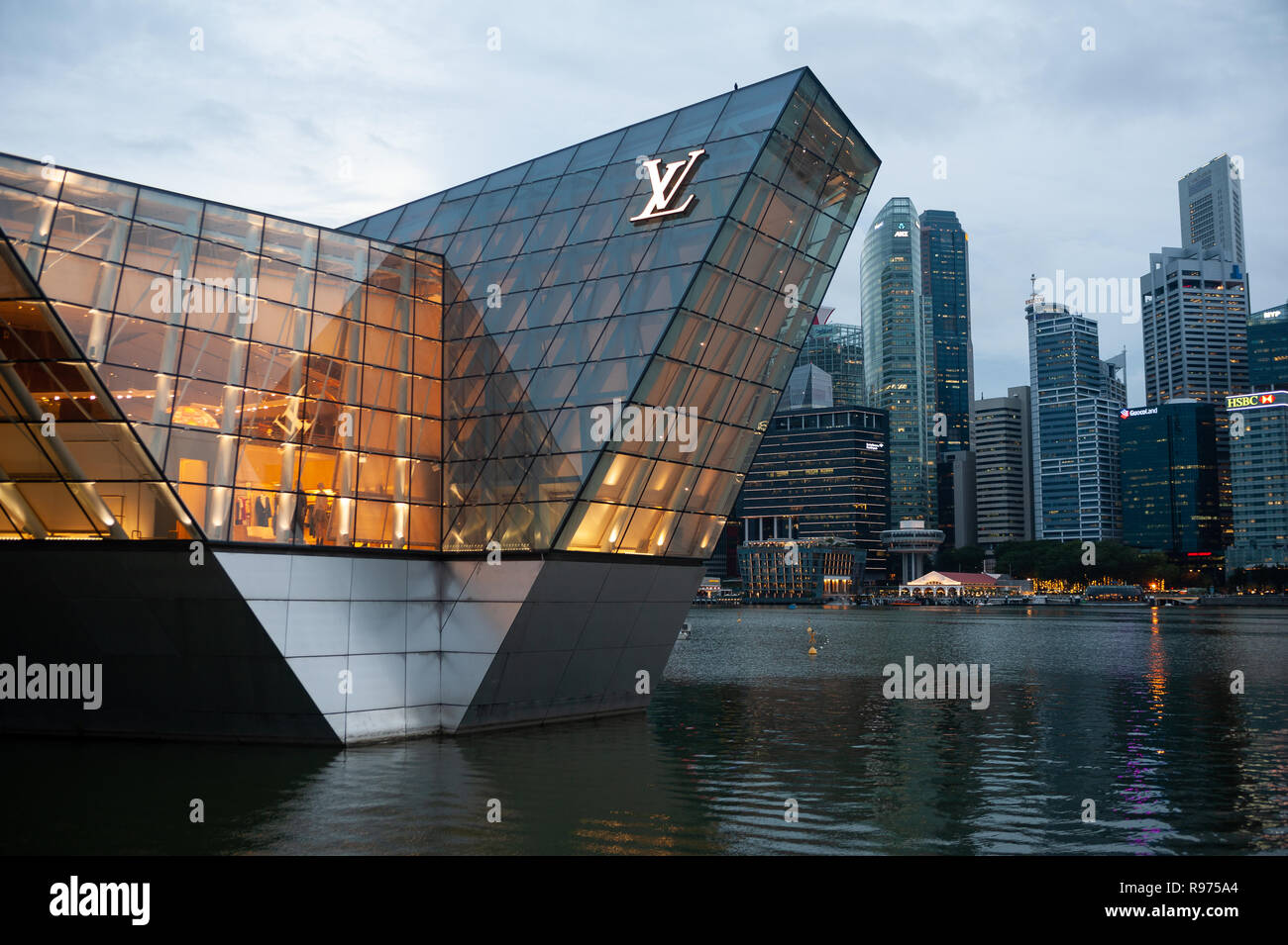 Louis Vuitton Island Store Singapore Stock Photo - Download Image