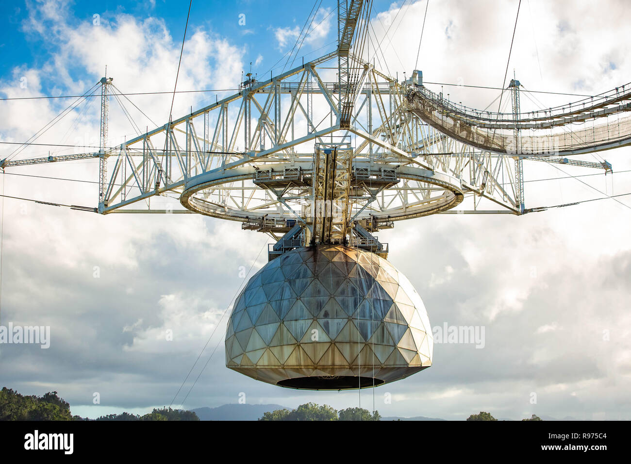 Large radio telescope dish in Arecibo national observatory Stock Photo