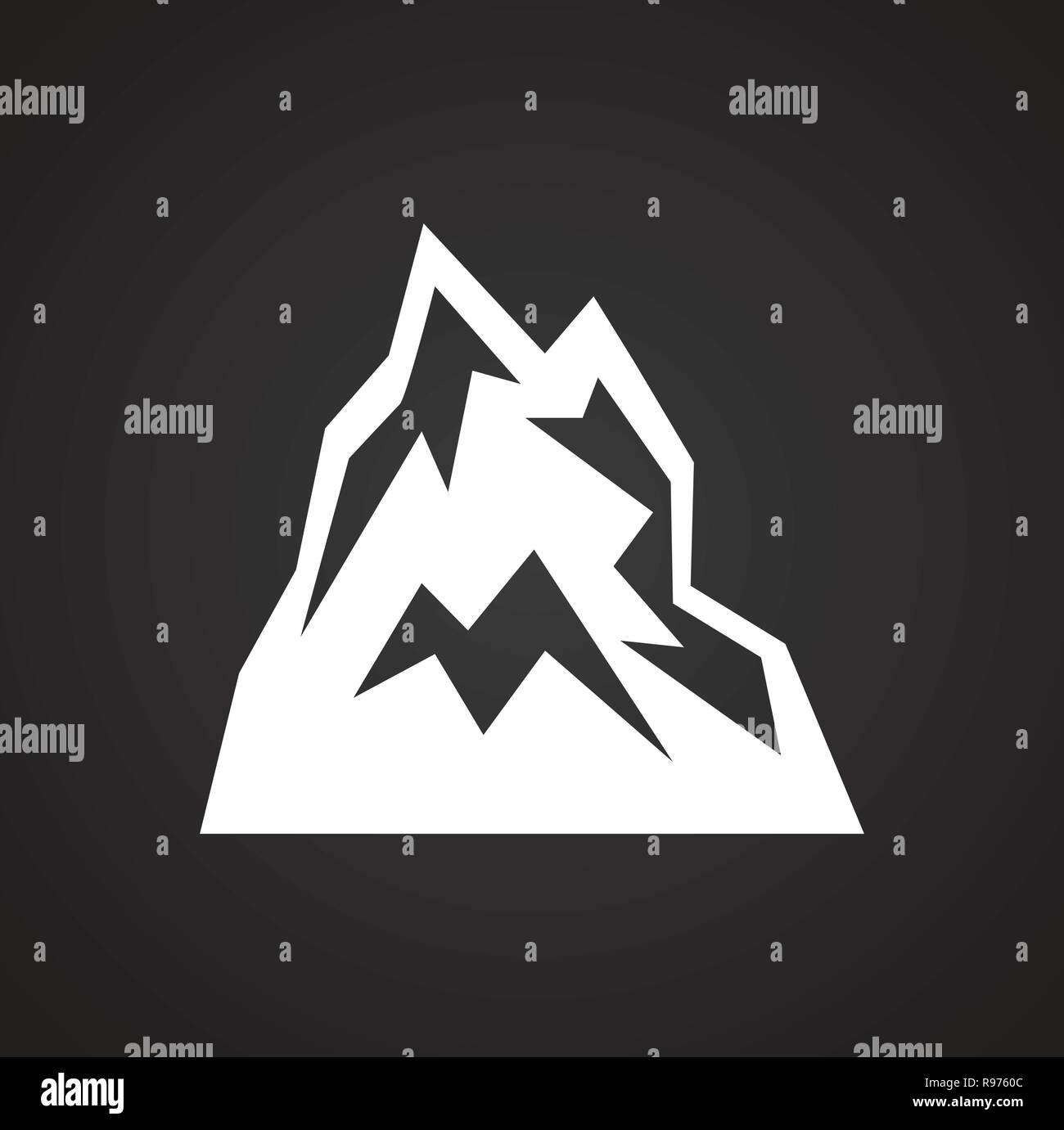 Mountain icon on black background for graphic and web design, Modern ...
