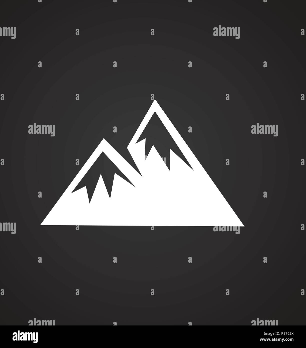 Mountain icon on black background for graphic and web design, Modern ...