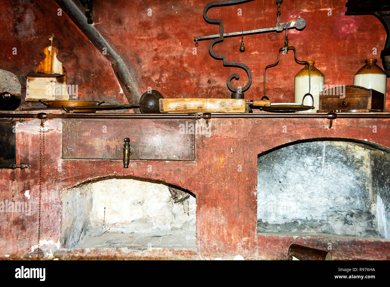 Vintage style kitchen Props for food photography. Selective focus Stock