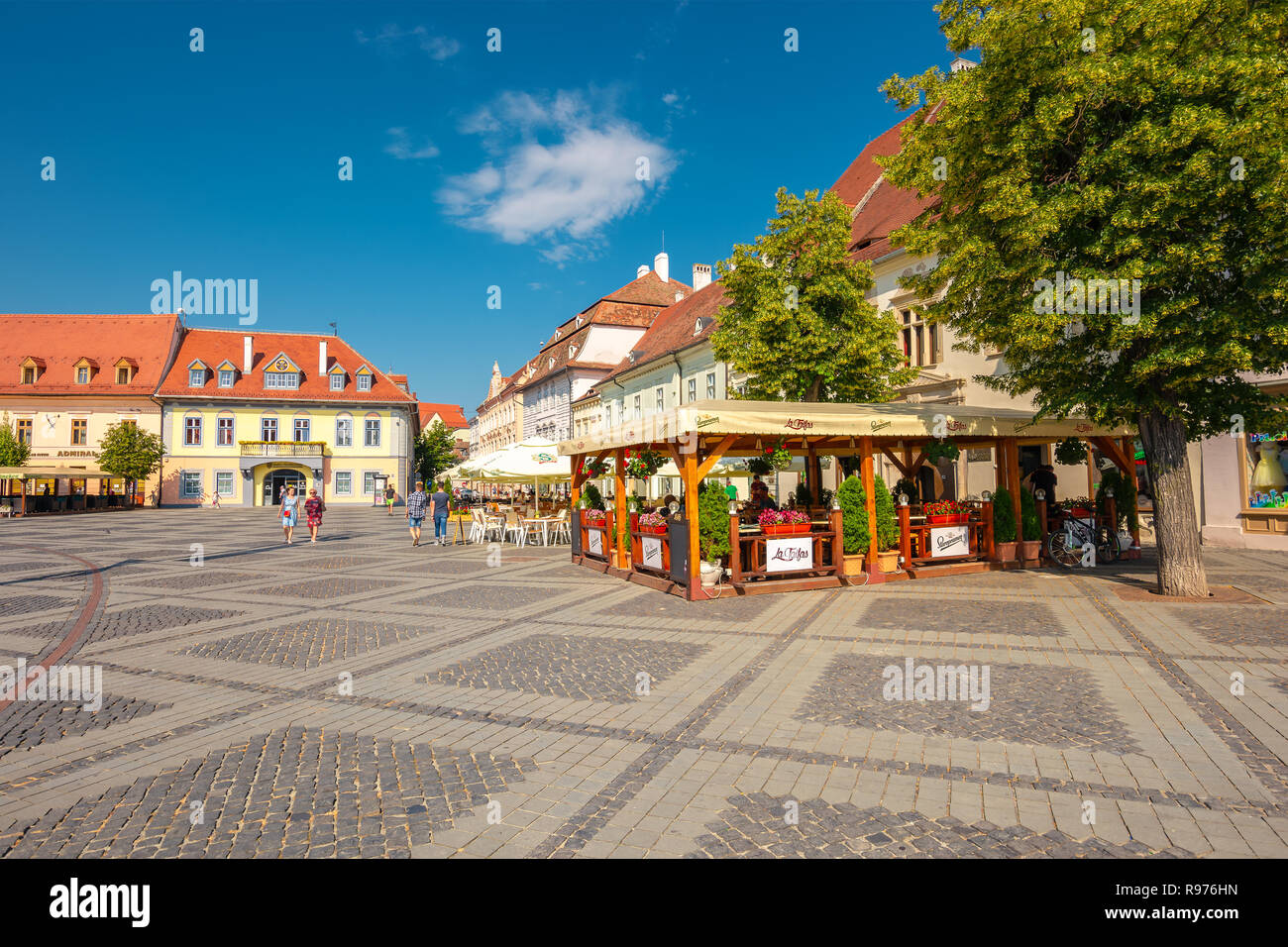 Sibiu, Romania MAY 25, 2017. beautiful architecture of Large Square