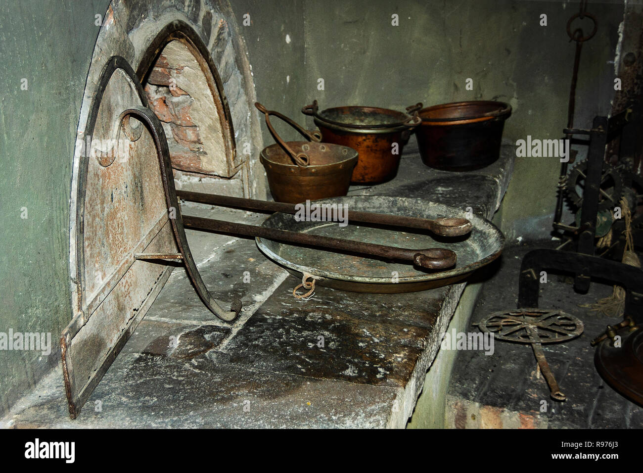 Vintage style kitchen Props for food photography. Selective focus Stock