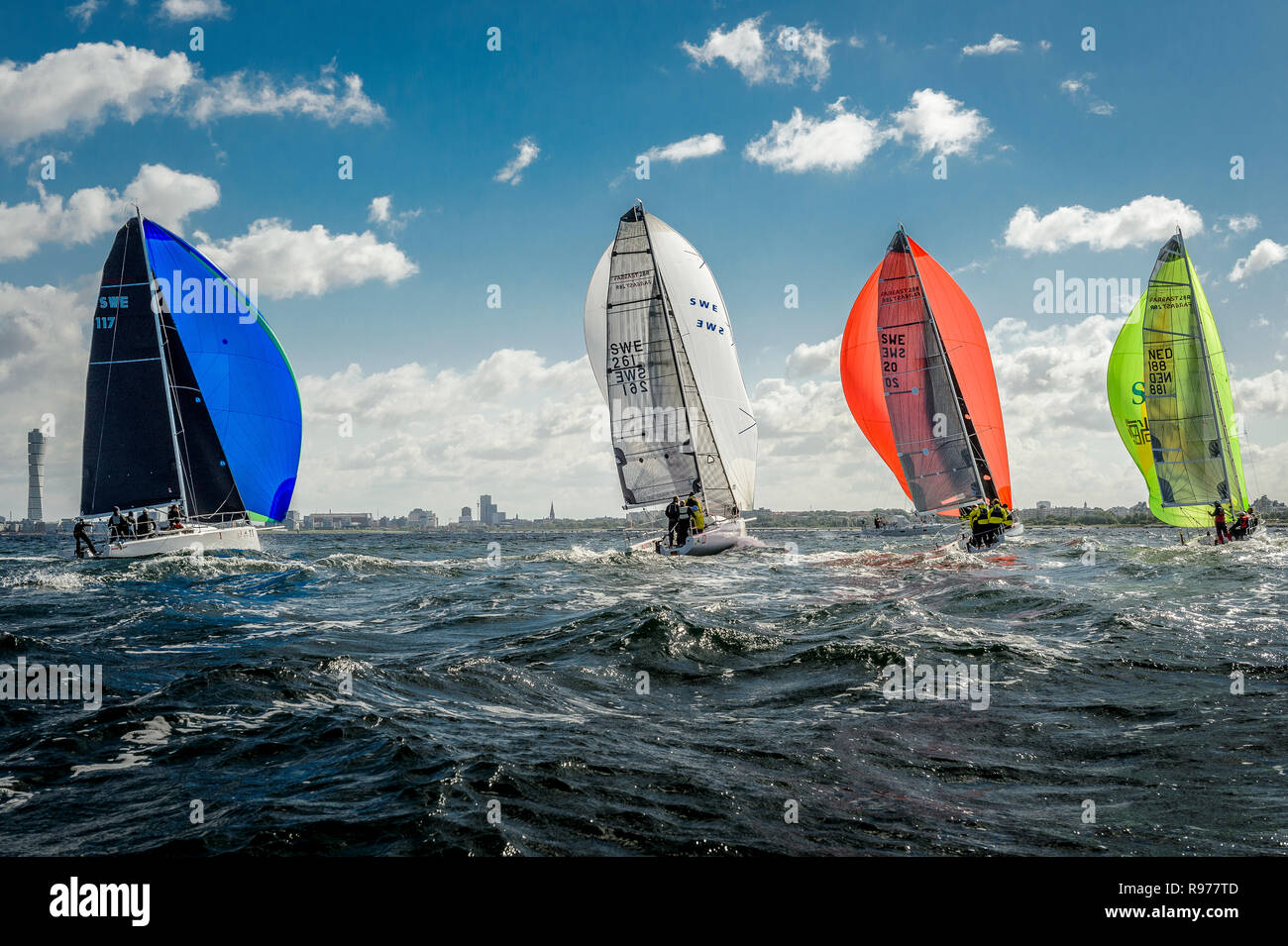 Yachts during race in Malmo, Sweden Stock Photo - Alamy