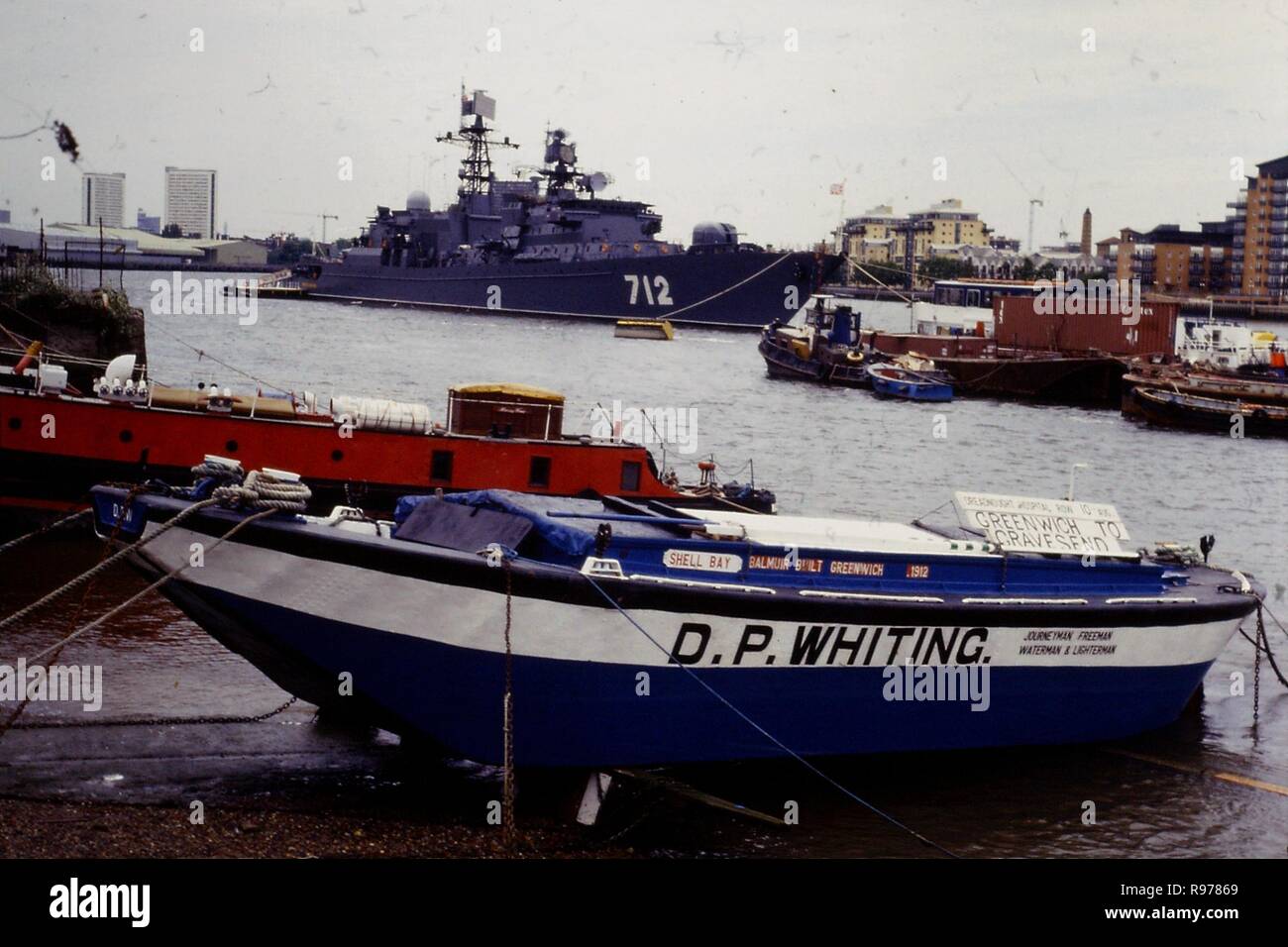 Neustrashimyy 712 Russian Navy vessel docked at Greenwich Stock Photo
