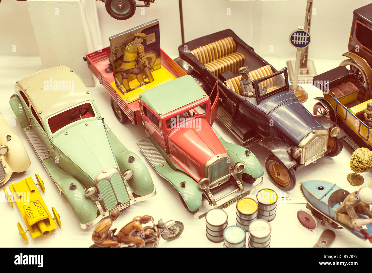 MUNICH, GERMANY NOVEMBER 23, 2018 Collection of toys in the Toy Museum in the old tower of