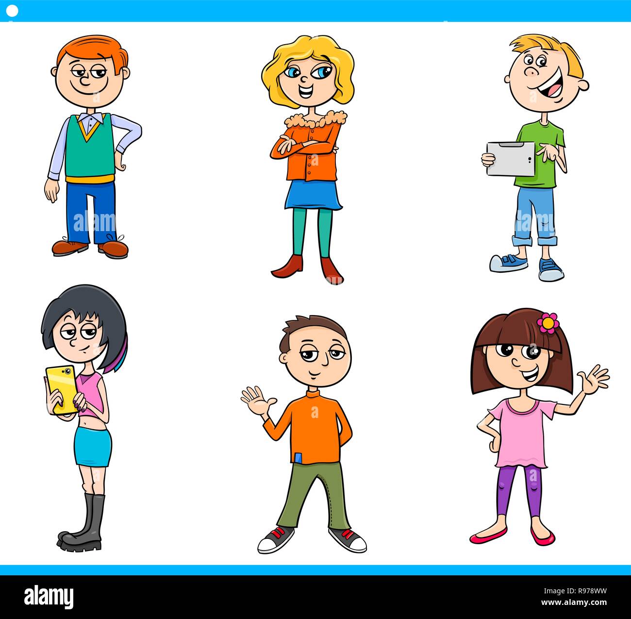 Cartoon Illustration of Funny Children and Teenager Characters Set Stock  Vector Image & Art - Alamy