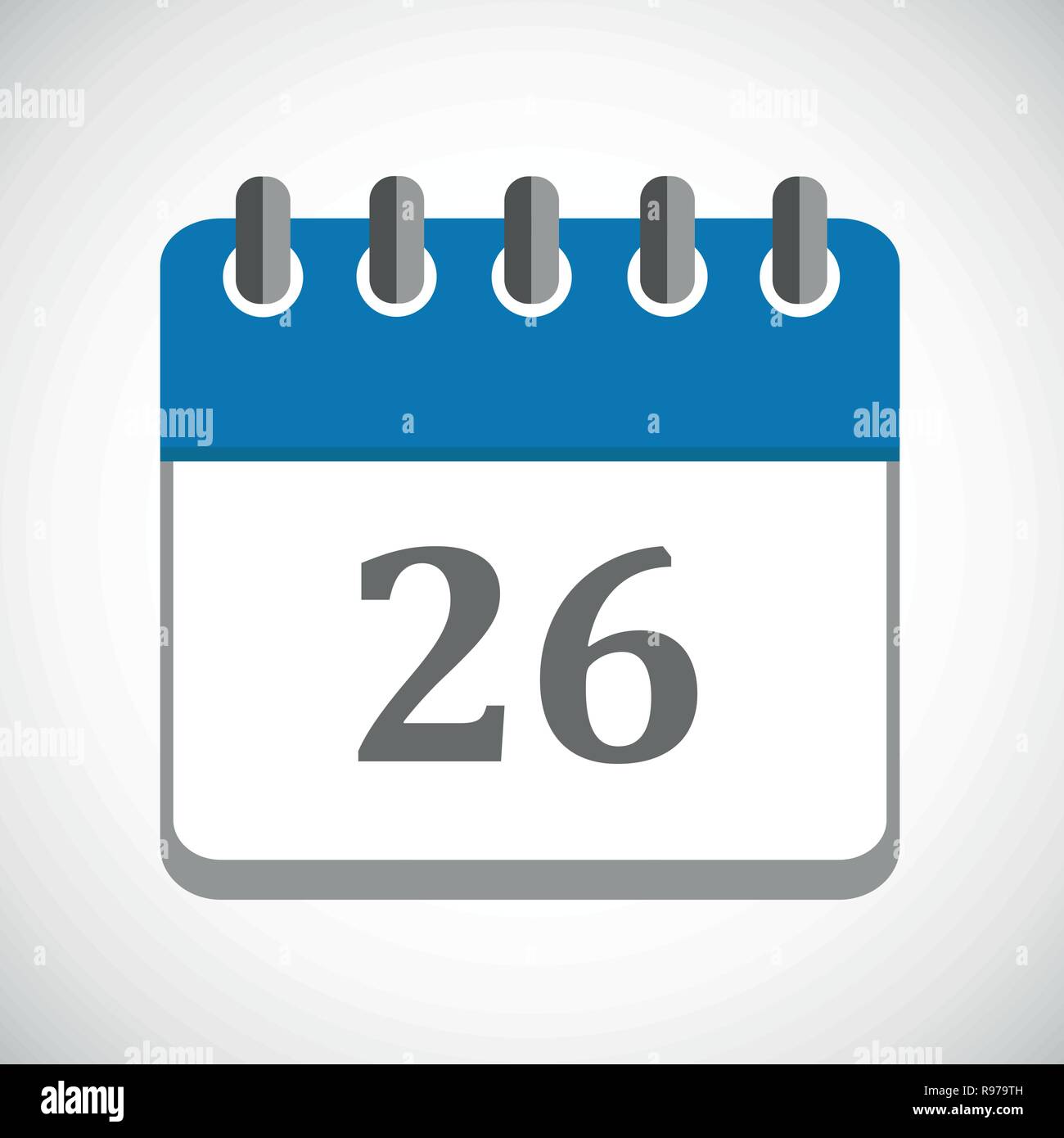 vector illustration of blue calendar 26 icon EPS10 Stock Vector Image