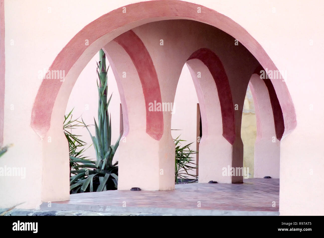 MONTERREY, NL/MEXICO - JUN 20, 2004: Arches at the Bishop's museum Stock Photo