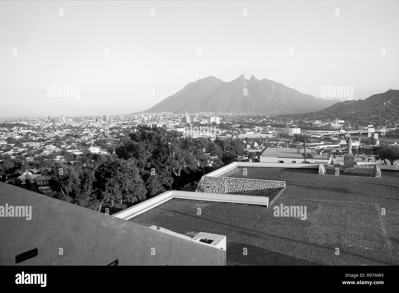 MONTERREY, NL/MEXICO - NOV 20, 2002: View from the Bishop's museum, La Silla hill on the background Stock Photo