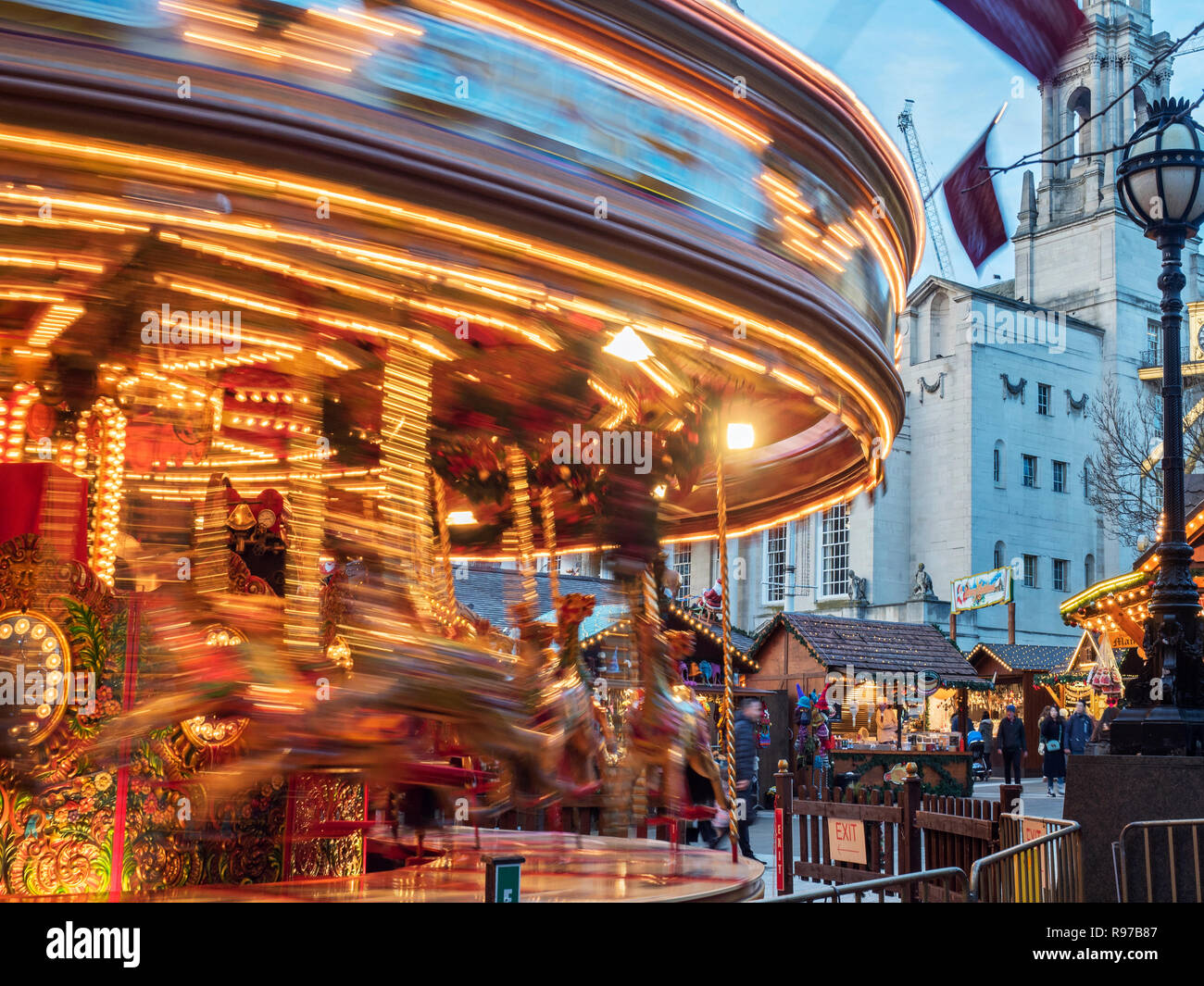 Moving Merry Go Round at the Christmas Market in Millennium Square