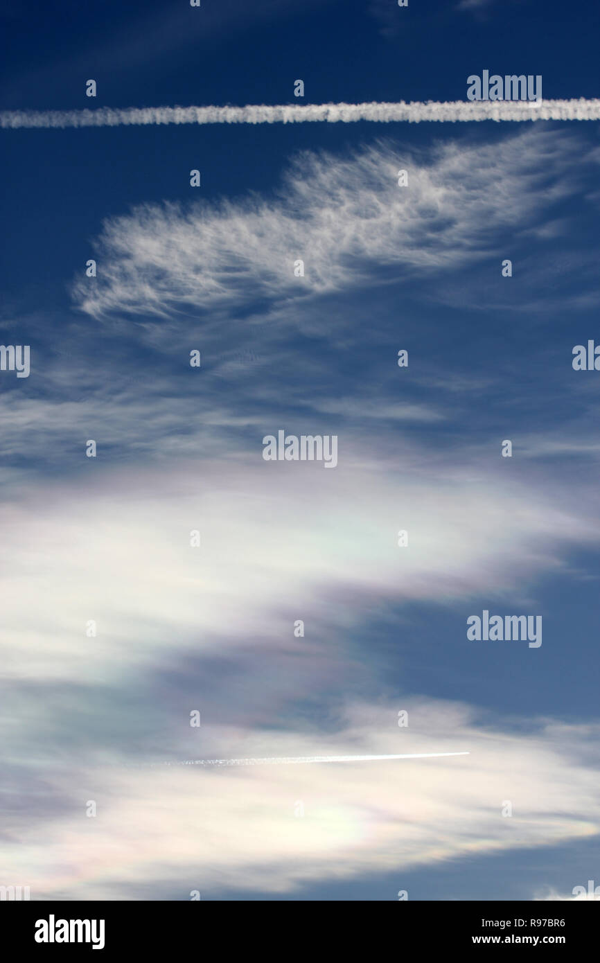 Cloud iridescence Cambridgeshire Stock Photo