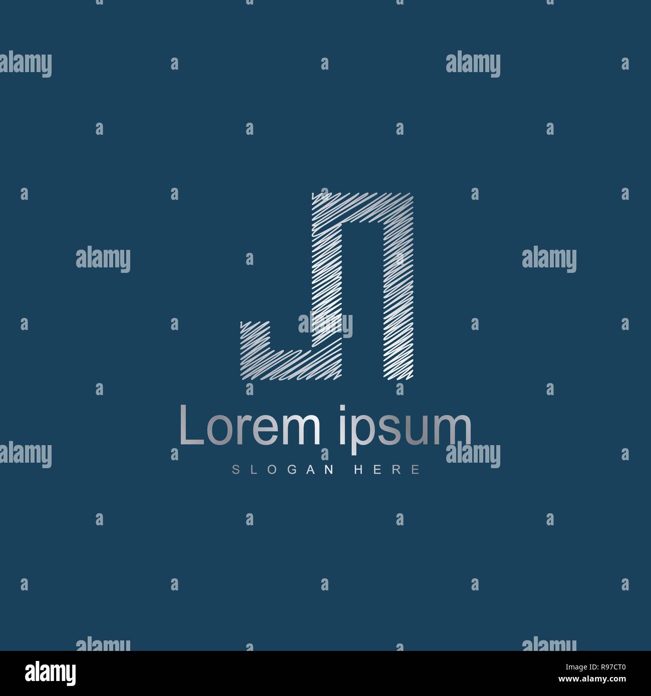 Initial Letter Jn Logo Template Vector Design Abstract Letter