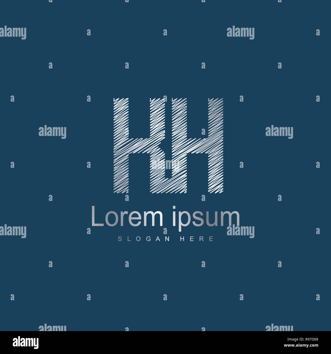 Initial Letter KH Logo Template Vector Design. Abstract letter logo design Stock Vector