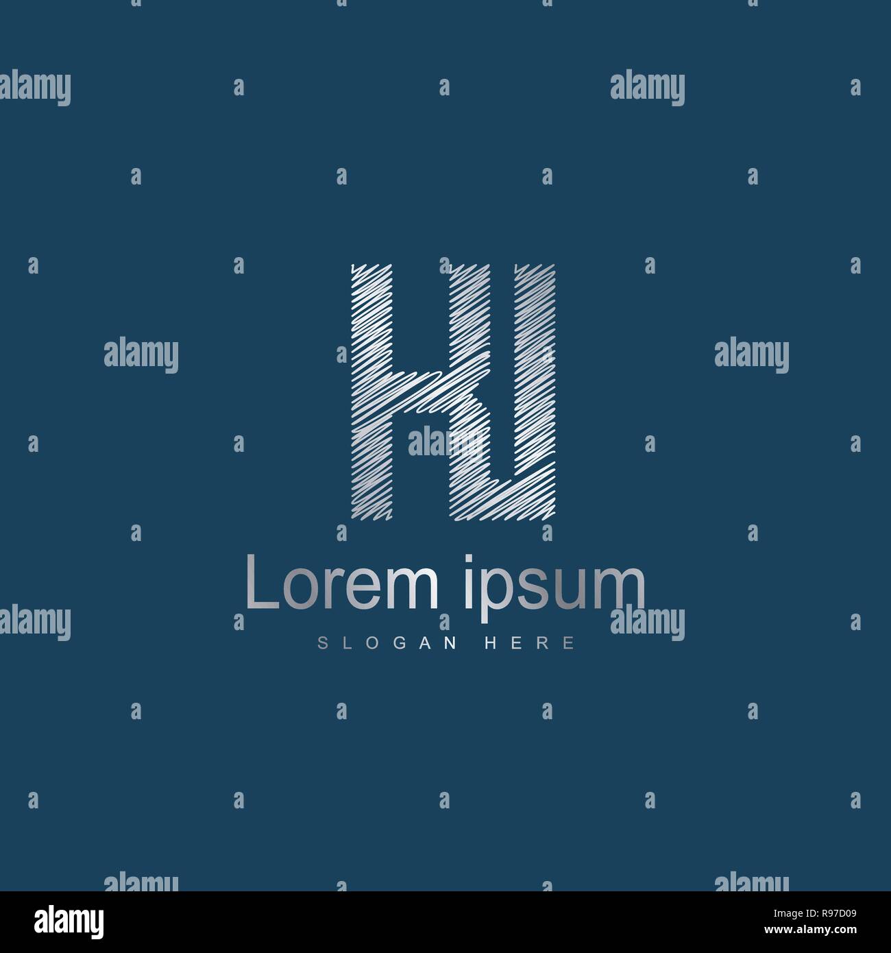 Initial Letter KI Logo Template Vector Design. Abstract letter logo design Stock Vector