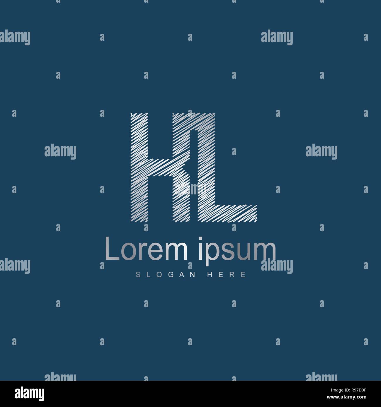 Initial Letter KL Logo Template Vector Design. Abstract letter logo design Stock Vector