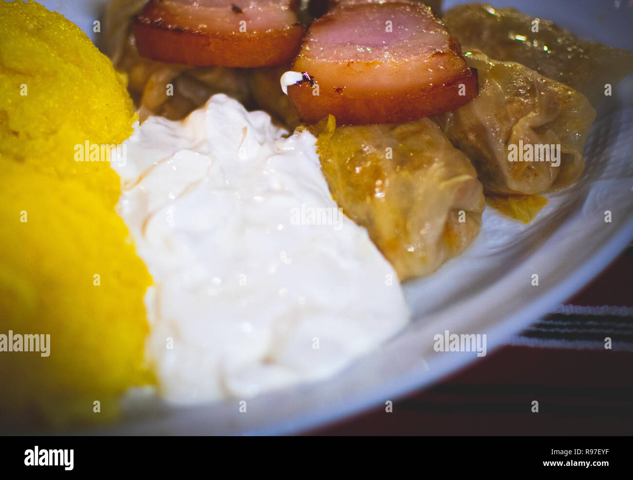 Close-up of traditional romanian dish - sarmale Stock Photo