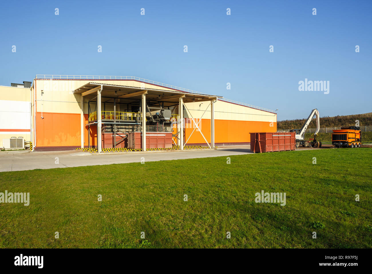 Modern waste recycling processing plant. Separate garbage collection ...