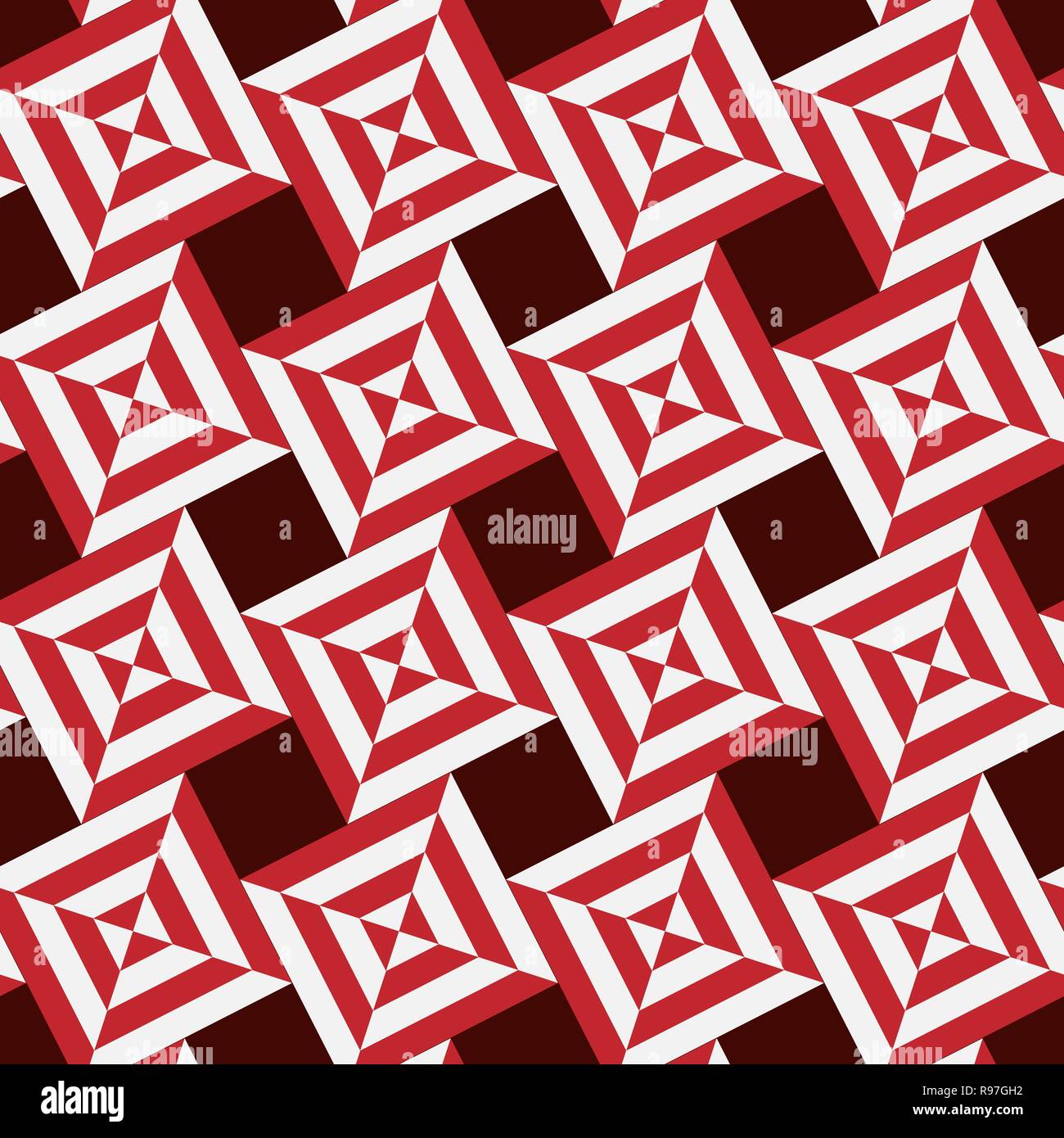 Seamless pattern. Stripes squares red and white background Stock Vector