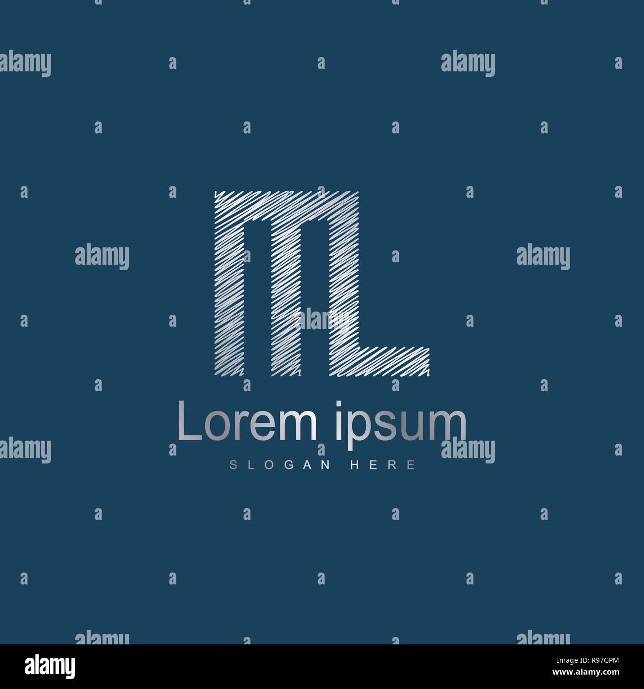 Initial Letter ML Logo Template Vector Design Stock Vector