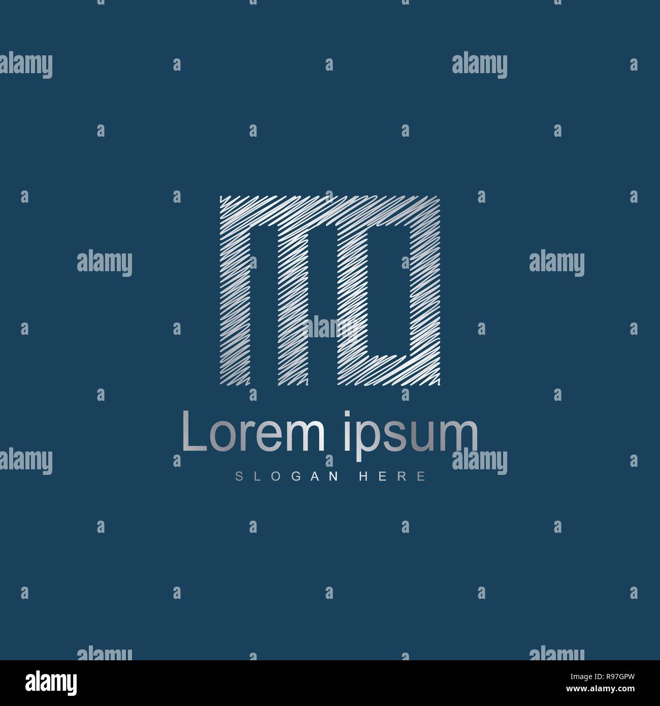 Initial Letter MO Logo Template Vector Design Stock Vector