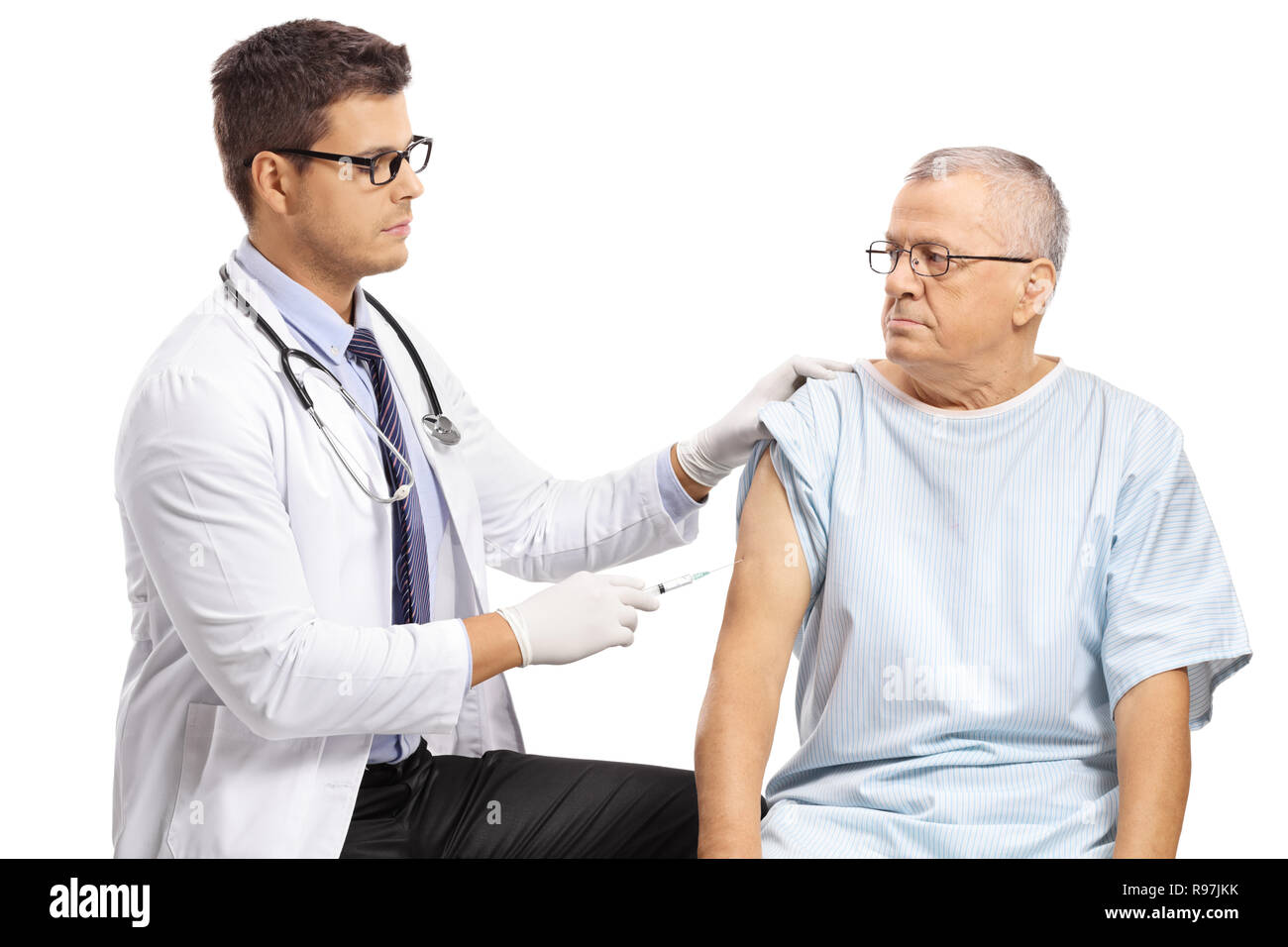 Doctor and mature male patient hi-res stock photography and images - Alamy