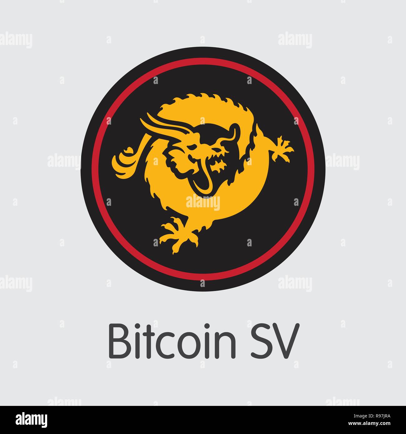 BSV - Bitcoin Sv. The Crypto Coins or Cryptocurrency Logo. Stock Vector