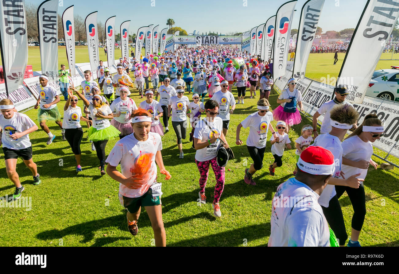 Johannesburg, South Africa, May 21, 2017, Diverse people running in The ...